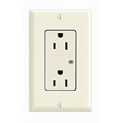5280 Type 3 2-Pole 3-Wire Self-Grounding Tamper Resistant Straight Blade Surge Protective Receptacle, 125 V AC, 15 A, 50/60 Hz, 5 kA Short Circuit