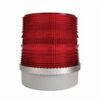 92PLCR-N5 Light Duty Strobe Beacon, 120 V AC, Xenon Lamp, Red, Surface Mounting, Specifications Met: UL 1638, cUL Listed