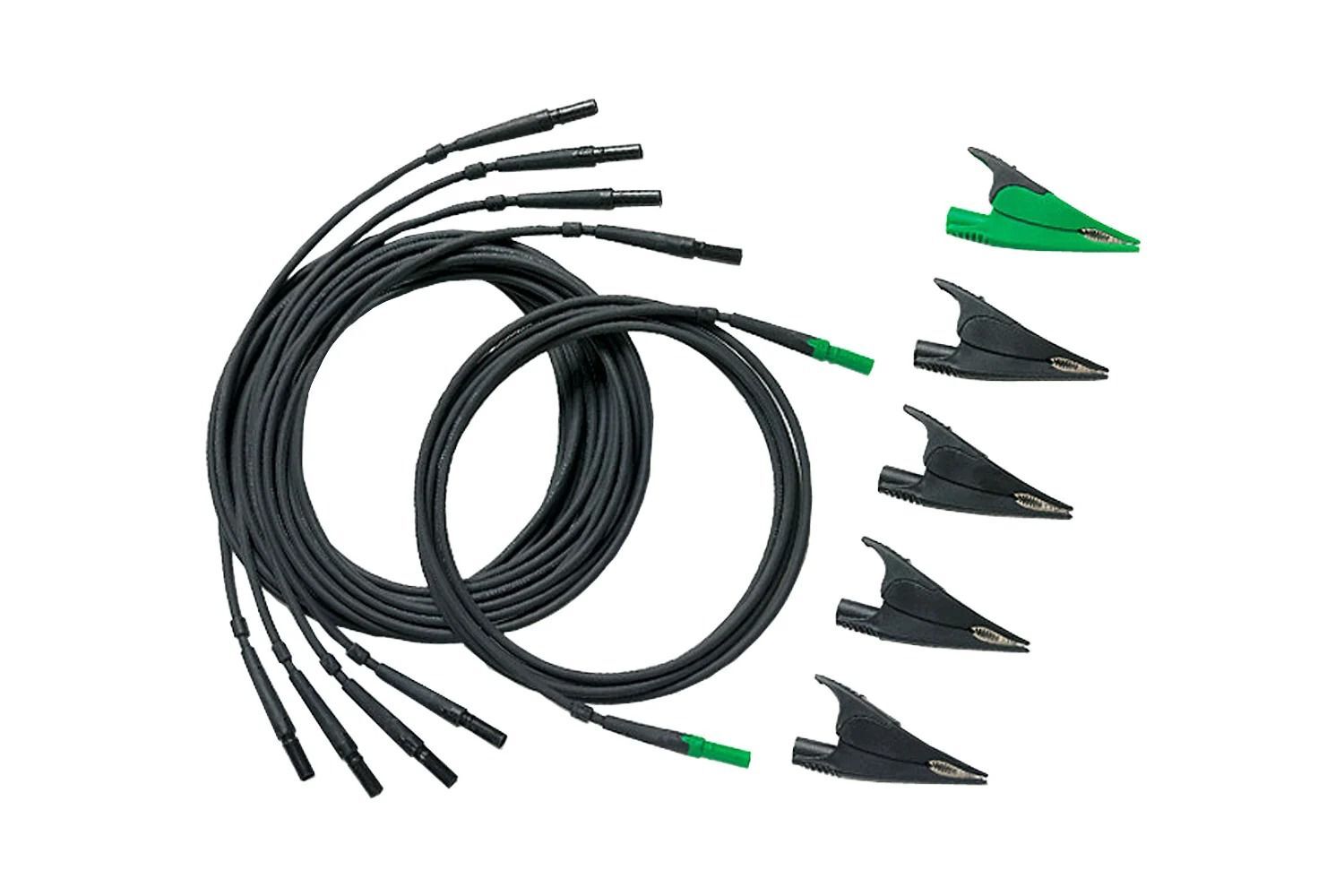 TLS430 Test Lead Replacement Set, 10 Pieces, For Use With 430 Series Power Quality Analyzer, Black/Green