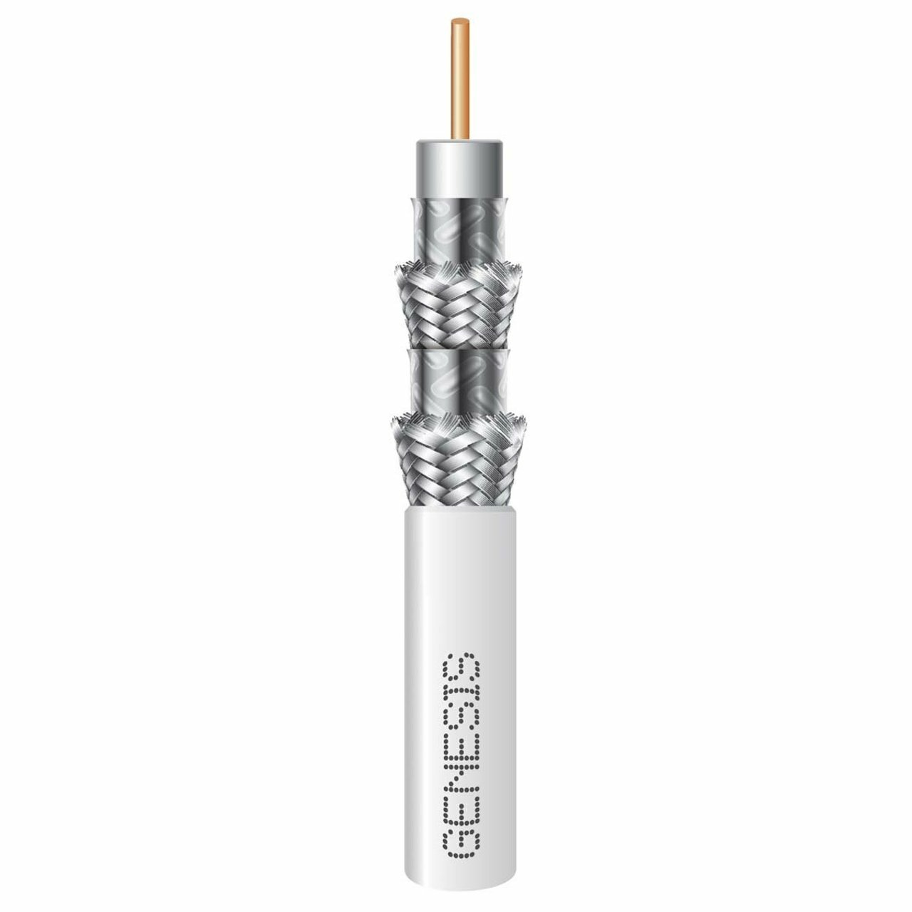 RG6 CCS QUAD-SHIELD CABLE - 1000 FT REEL - WHITE