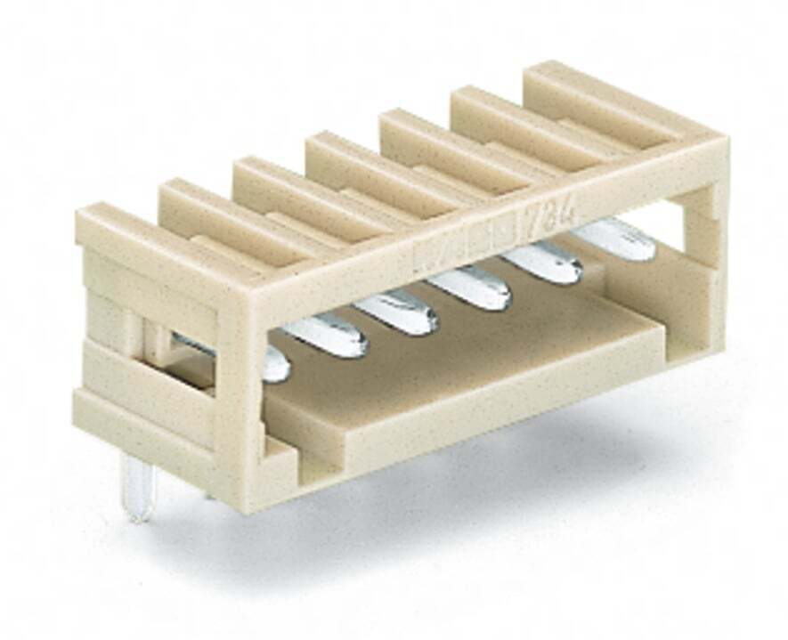 734-166 Angled THT Male Header, 320 V, 6 Positions, 0.138 in, Polyamide