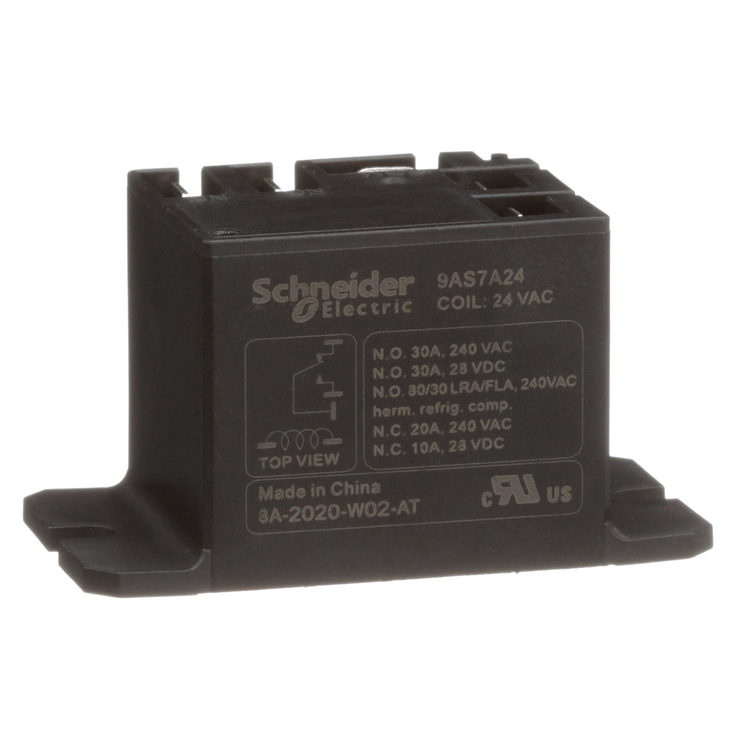 9AS7A24 9A Series Standard, 30 A, 1 Form C SPDT contact, 24 V AC v coil