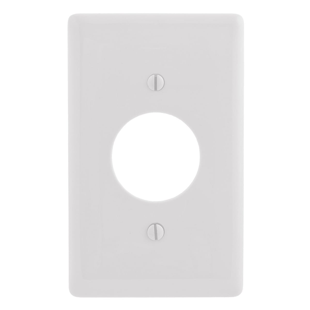 NPJ7W Mid-Size Receptacle Wall Plate, 1 Gangs, 3.13 in W x 4.88 in H, Nylon, White