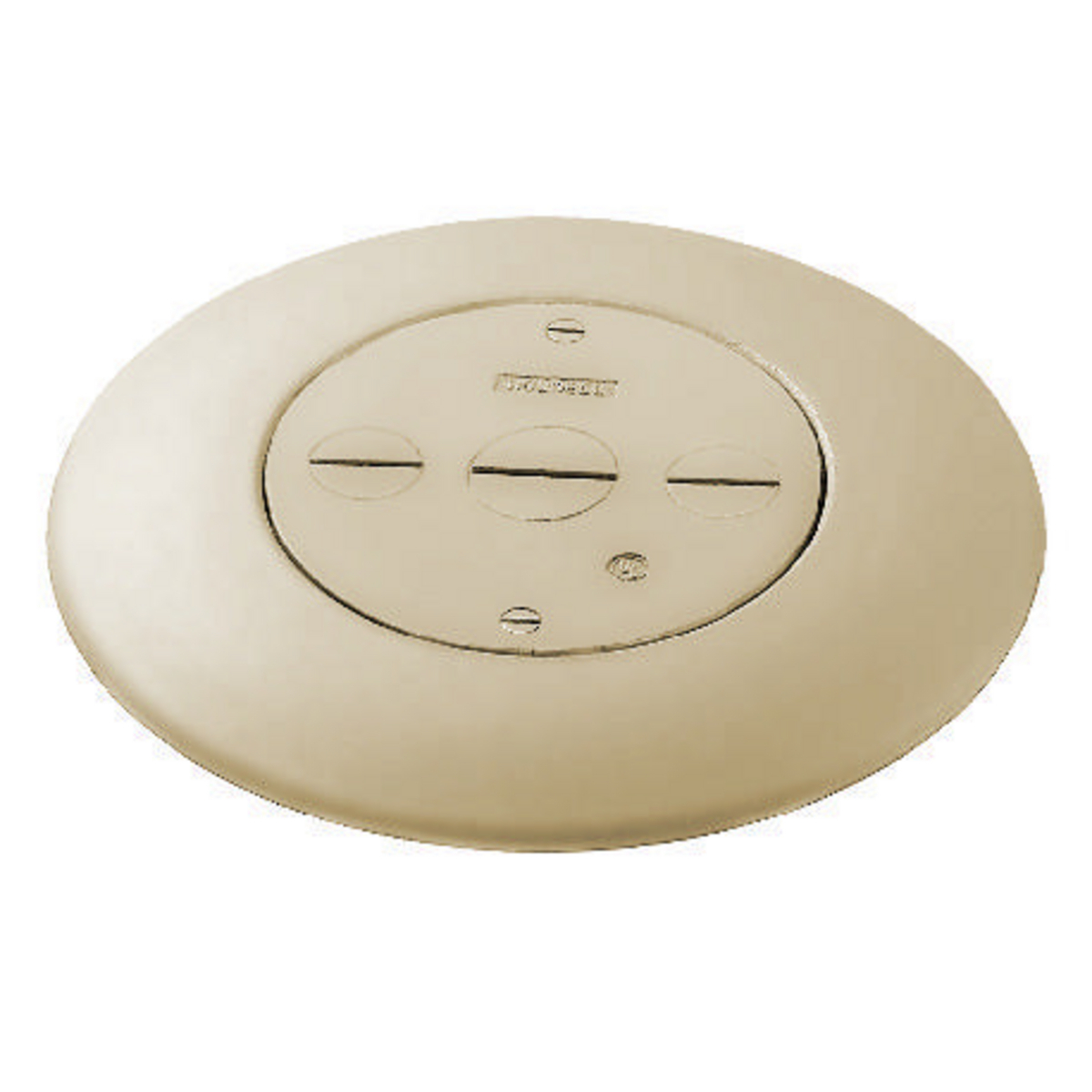 FRF3I 3-Service Furniture Feed Standard Sized Flush Plate, 5.62 in Dia, Aluminum
