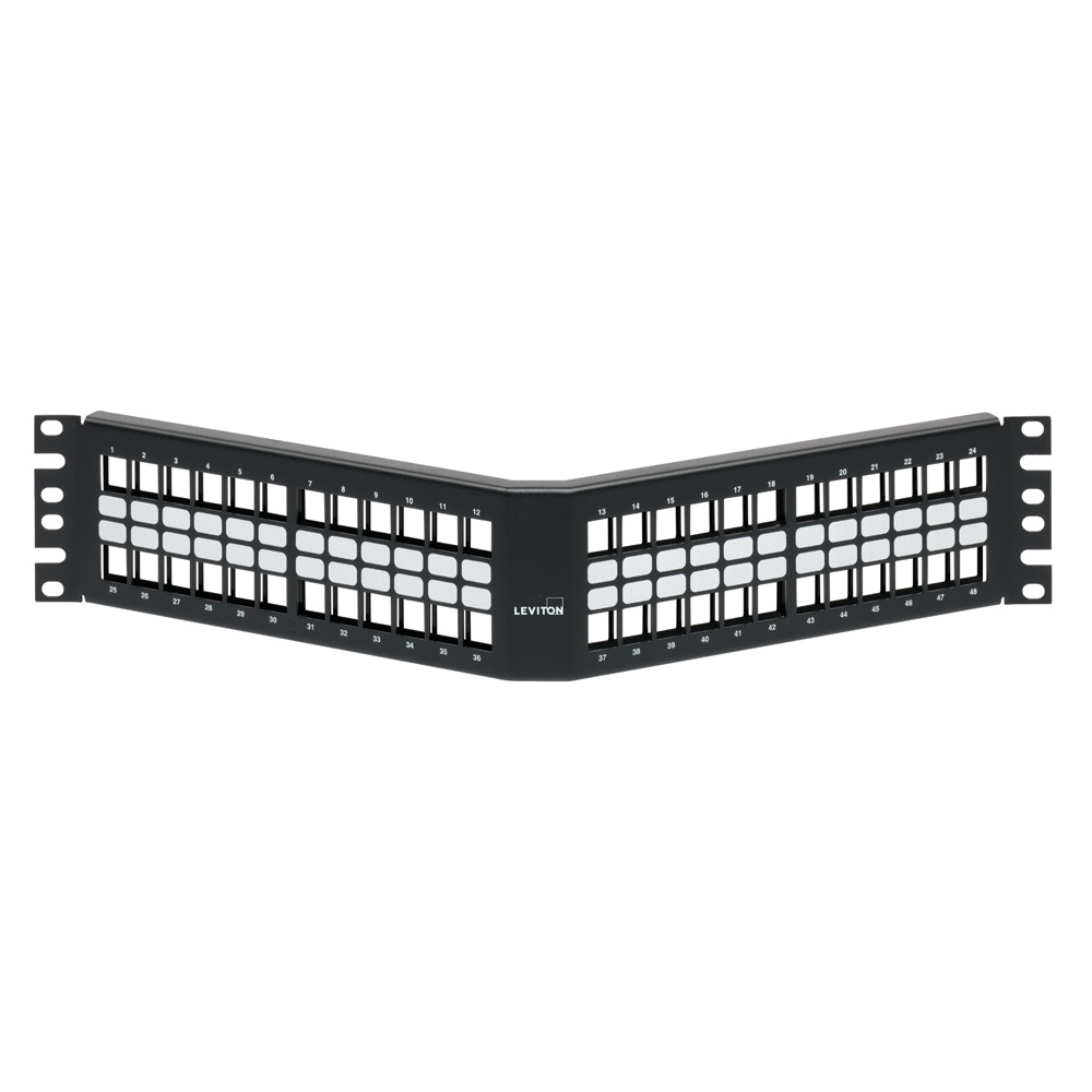 49256-H48 QuickPort 2-RU Angled Patch Panel, 48 Ports, Steel