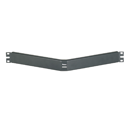 CPAF1BLY 1RU Horizontal Angled Rack Unit Filler Panel, 1.72 in H x 19 in W x 3.86 in D, Cold Rolled Steel, Black