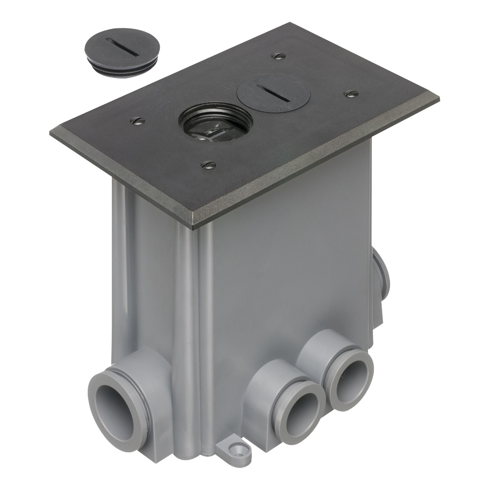 FLBC101BL Non-Metallic Floor Box Kit With Threaded Plug, Plastic, 1 Gang