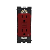 RGF15-RE SmartlockPro Renu Duplex Feed Through Self Test Tamper Resistant GFCI Receptacle, 125 V AC, 15 A, 2 Poles, 3 Wires, Red Delicious