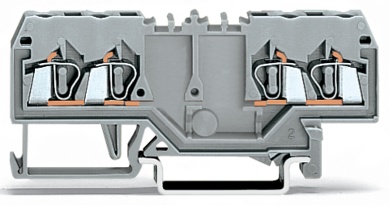280-826 Operating Tool Conductor Terminal Block, 800 V, 24 A, 28 to 12 AWG Wire, 2 Poles, DIN Rail Mount
