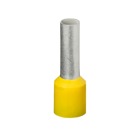Polypropylene-Insulated Ferrule, Total Length .416 Inches/10.5mm, Pin Length .236 Inches/6.0mm, Pin Diameter .031 Inches/.8mm, Base Diameter .079 Inches/2.0mm, Wire Range #24 AWG/.25mm2, Color Yellow, Copper, Tin Plated