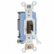 1204-2L Self-Grounding Tamper Resistant AC Quiet Toggle Switch, 120/277 V AC, 15 A, 1/2, 2 hp Power Rating