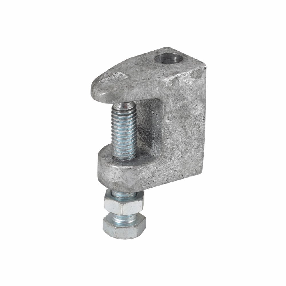 B3033-3/8HDG Wide Jaw Reversible C-Clamp, 3/8-16 Rod, 1-1/4 in THK, 610 lb Load, Cast Malleable Steel, Hot Dipped Galvanized
