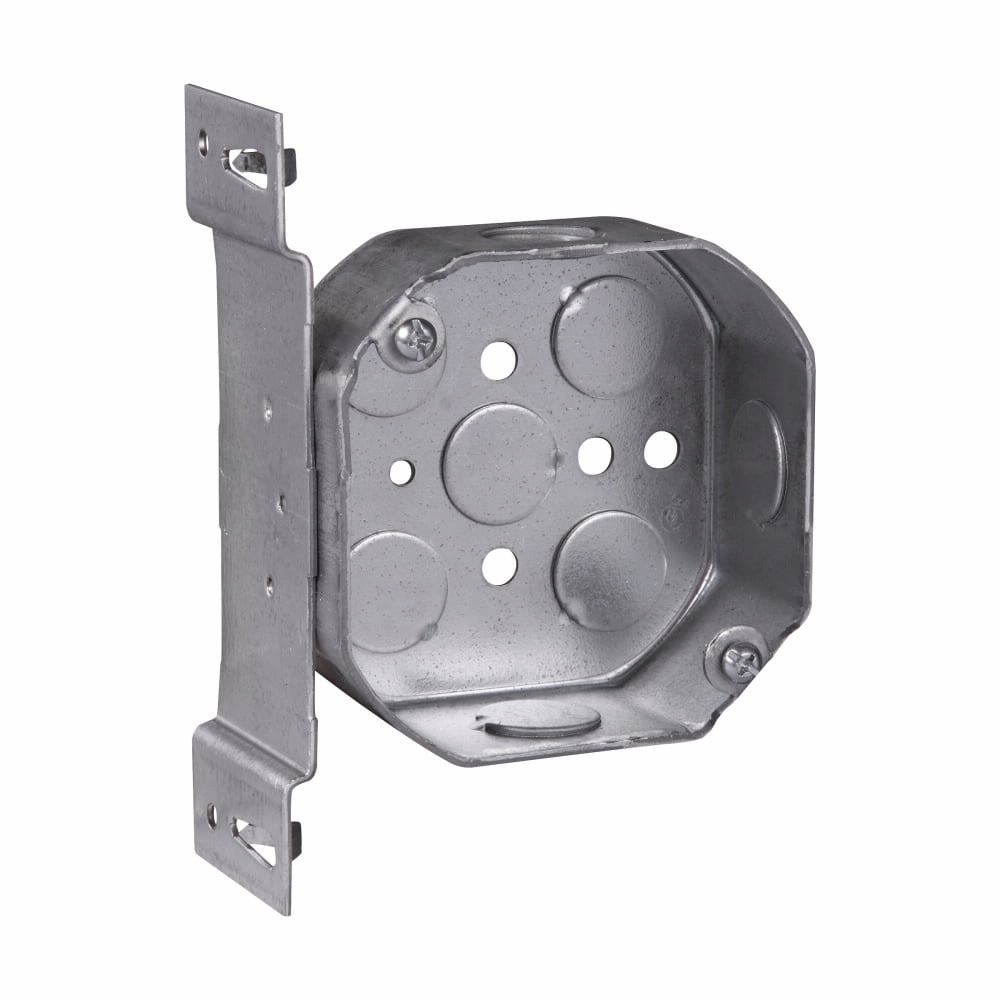 TP282 Thepitt Drawn Octagon Outlet Box, Steel, 15.5 cu-in Capacity, 5 Knockouts, 4 in W x 1-1/2 in D x 4 in H