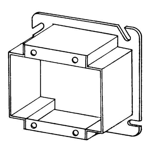 857-150 1-Device Raised Square Box Cover, 4-11/16 in L x 4-11/16 in W x 1-1/2 in D, Steel