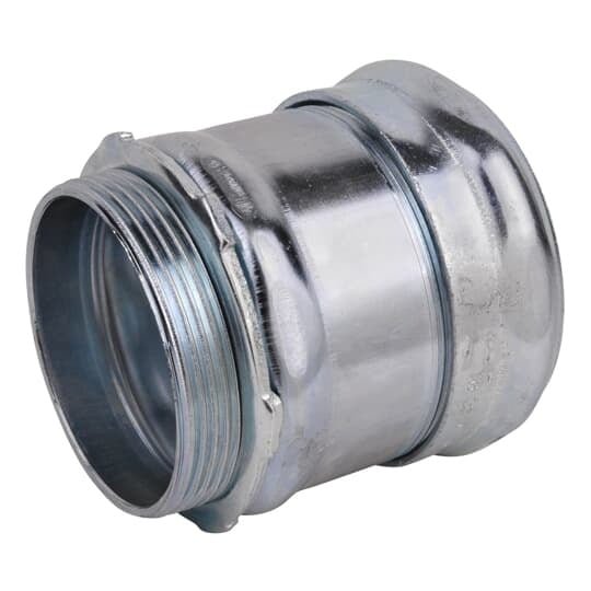 TC118A Steel City Non-Insulated Compression Connector, 3 in Trade, For Use With EMT Conduit, Steel, Zinc Plated