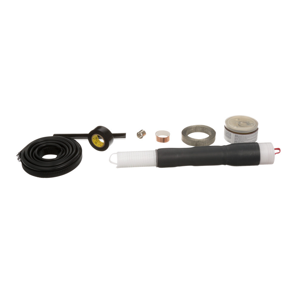 7000058809 QT-III 7600-T-3-RJS Cold Shrink Termination Kit, 3 Pieces, For Use With Three Core Tape Shield, UniShield and Wire Shield Power Cable, Silicone Rubber, Black