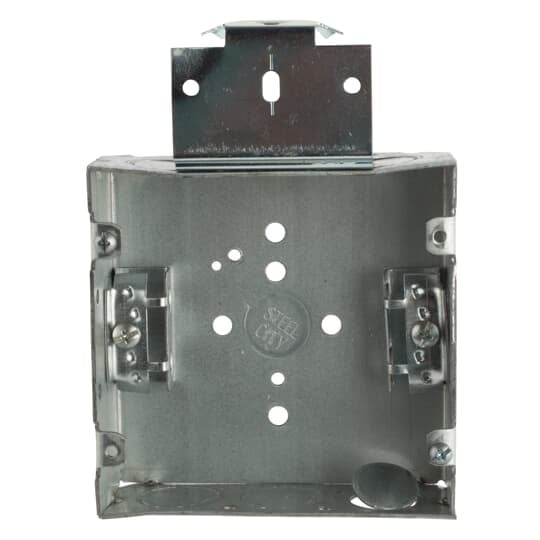 72151MSX Steel City Square Outlet Box, Steel, 29-1/2 cu-in Capacity, (1) Outlets, (17) Knockouts, 4-11/16 in H x 4-11/16 in W x 1-1/2 in D