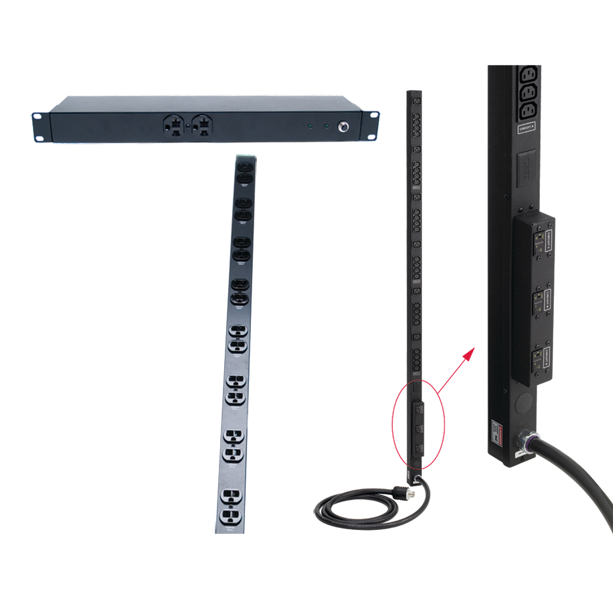 DP1N190615 DPS 1-Phase 1-Rack Unit Power Distribution Unit, 120 V AC, 15 A, 6 Outlets, 15 ft L Cord, Rack Mount