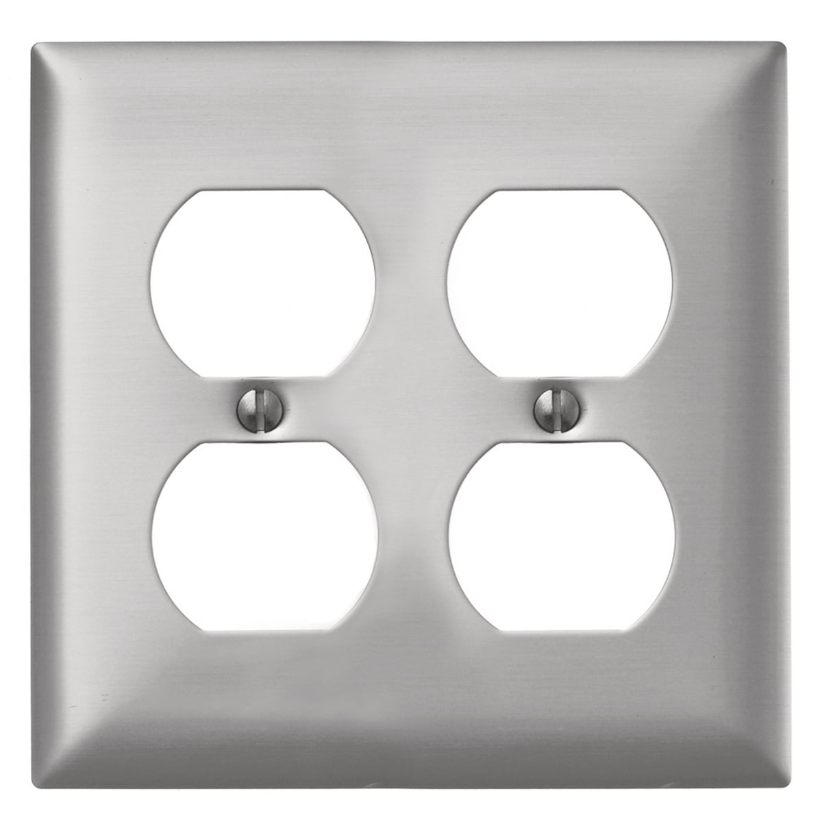 SA82 Standard Receptacle Wall Plate, 2 Gangs, Aluminum