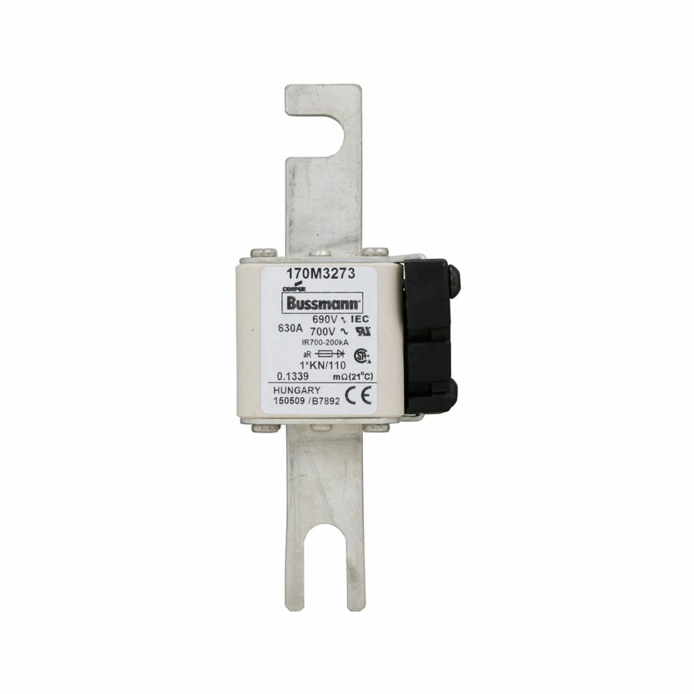 170M3273 Semi-Conductor High Speed Fuse, 630 A, 690 V, 200 kA Interrupt, Class: aR, Square Body