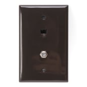 40539-CMB Midsize Screw Terminal Telephone/Video Wall Jack, 1 Gang, 3-1/8 in W, Nylon, Wall Mount