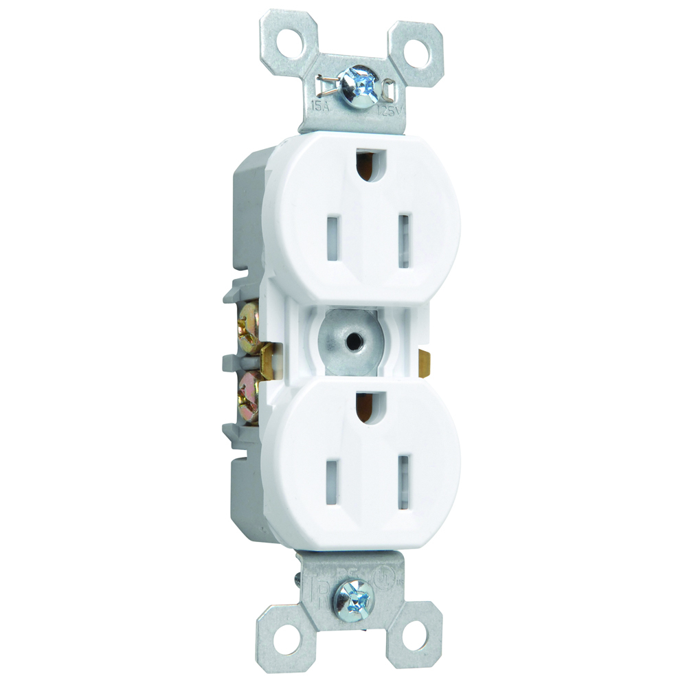 3232TRSW Trademaster Duplex Receptacle,15 Amp, 125V Self-Grounding , White