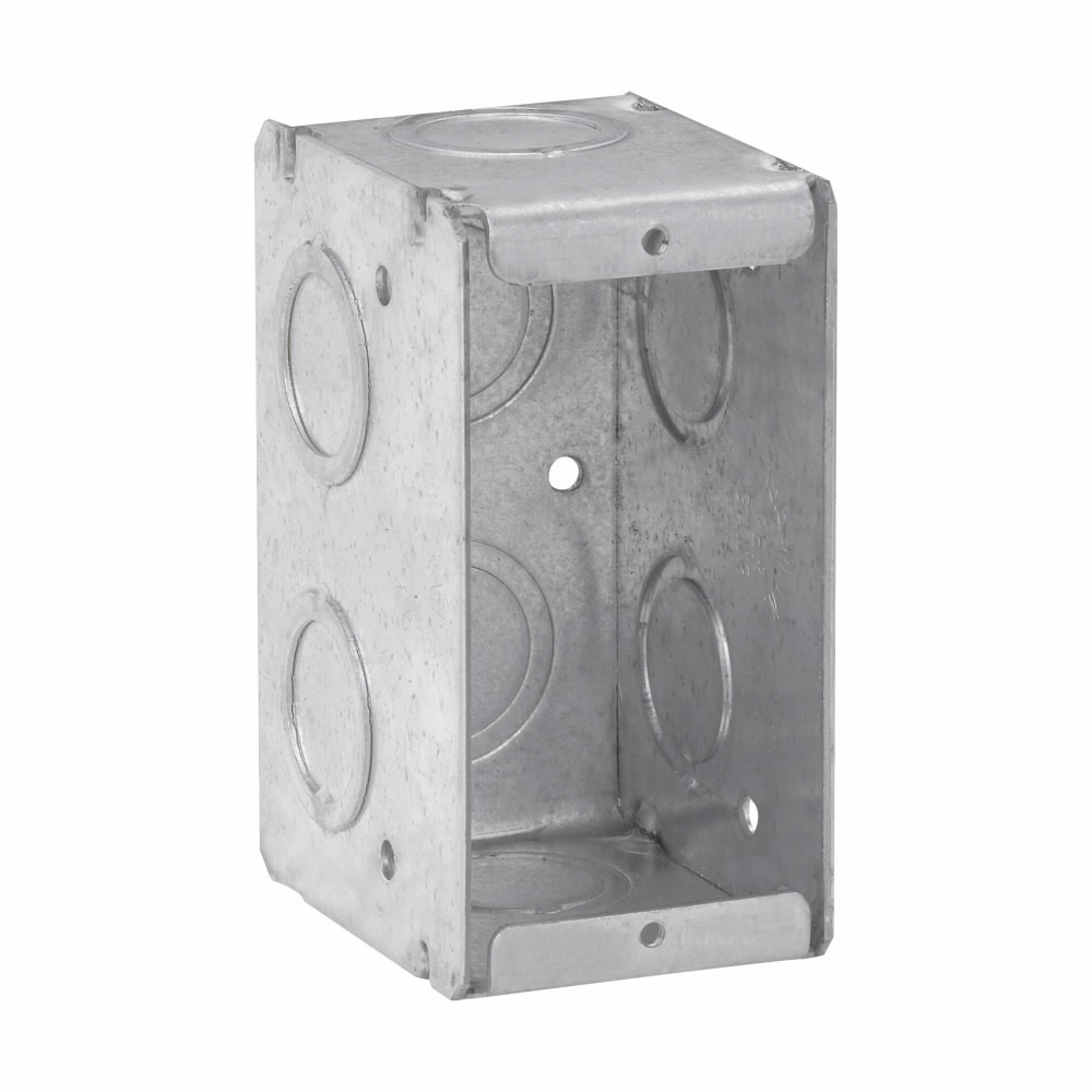 TP682 Welded Masonry Box, Steel, 15.5 cu-in Capacity, 1 Gang, 6 Knockouts
