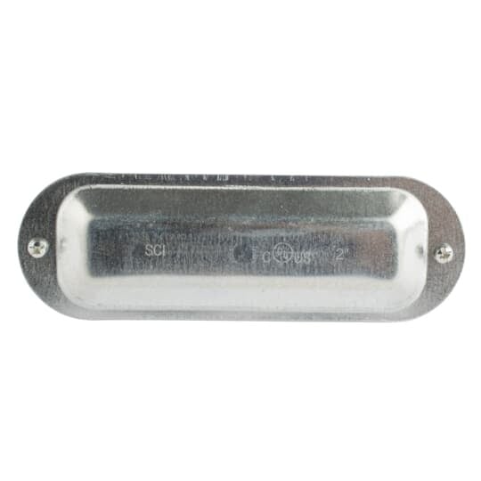 K200S T&B Oval Raised Dome Conduit Body Cover With Stainless Steel Stamped Steel Screw, 2 in Hub, For Use With Series 35 EMT Conduits, Stamped Steel, Zinc Plated