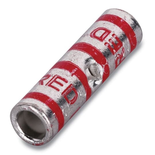 54507 Color-Keyed 2-Way Standard Barrel Splice Connector, 2 AWG Copper Conductor, Die Code: 33, 1-1/4 in L, Copper