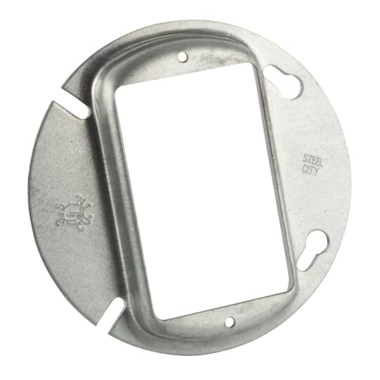 54-C-14 Steel City Outlet Box Cover, 4 in Dia, Steel