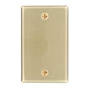 81014 Standard Size Blank Wall Plate, 1 Gangs, 2-3/4 in W x 4-1/2 in H, Brass