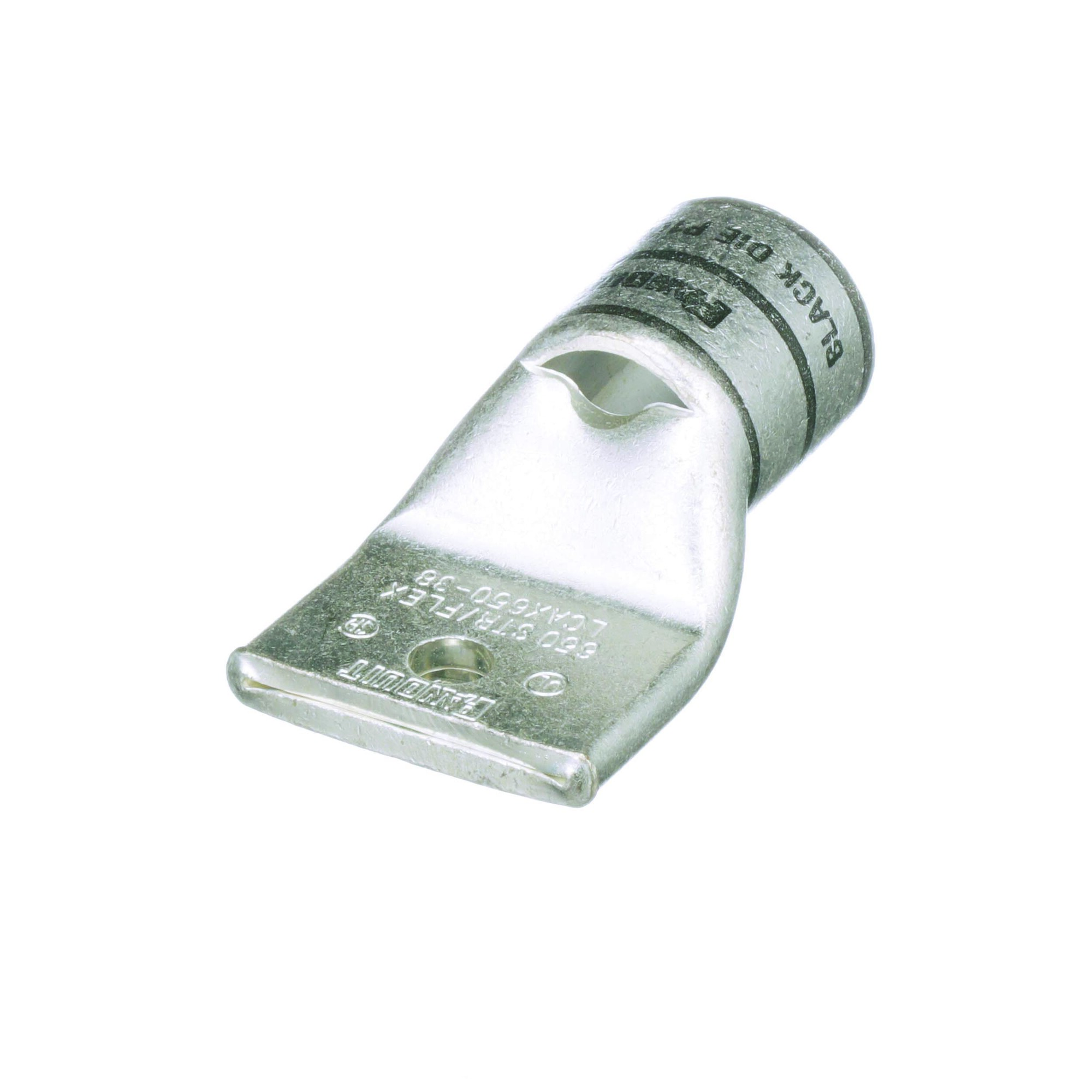 LCAX650-38-6 Pan-Lug 1-Hole Compression Connector Lug, 646.4 kcmil Flexible Copper Conductor, Die Code: P106, 42.95 in Stud, Tin Plated Copper