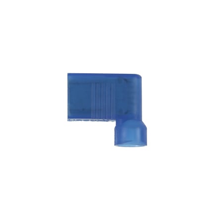 DNFR14-206FIB-L Pan-Term Type DNFR-FIB Loose Piece Vibration-Resistant Female Disconnect, 14 AWG Conductor, 0.187 to 0.205 in W x 0.02 in THK Tab, Butted Seam/Funnel Entry Barrel, Brass, Blue, Fully Insulated