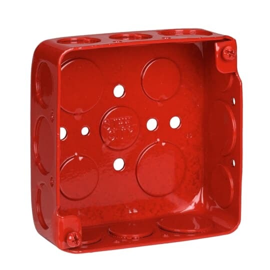 52151-1234RD Steel City Specialty Outlet Box, Steel, 21 cu-in Capacity, (1) Outlets, (17) Knockouts, 4 in H x 4 in W x 1-1/2 in D