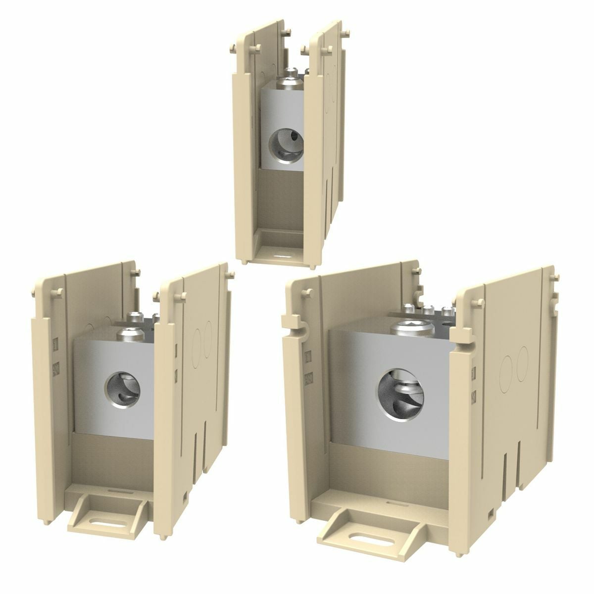 BDBLCS6V3 Configurable Large Open Style Power Distribution Block, 600 V AC, 760 A, 3 Poles, 4 AWG to 500 kcmil Wire, Aluminum