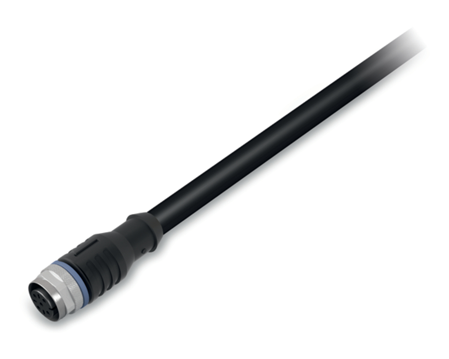 756-5301/040-050 Straight Sensor and Actuator Cable, 250 V AC/DC, M12 End Connection, 5 m L, Polyurethane