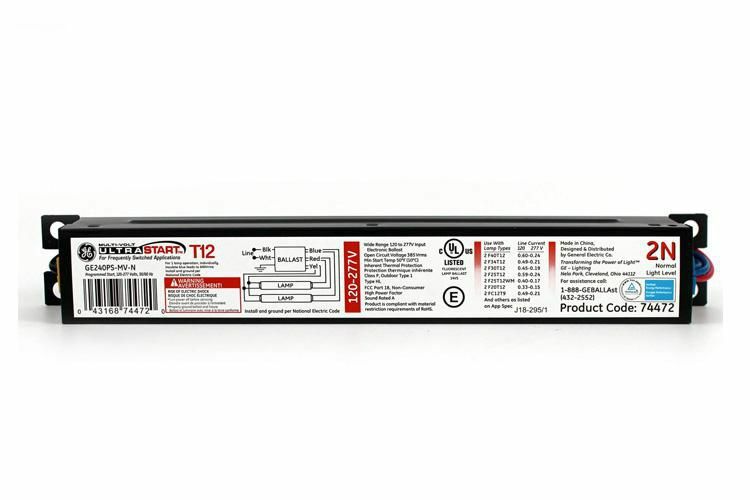 GE296HO-MVPS-N-MV Electronic Fluorescent Ballast, 120/277 V AC, Rapid