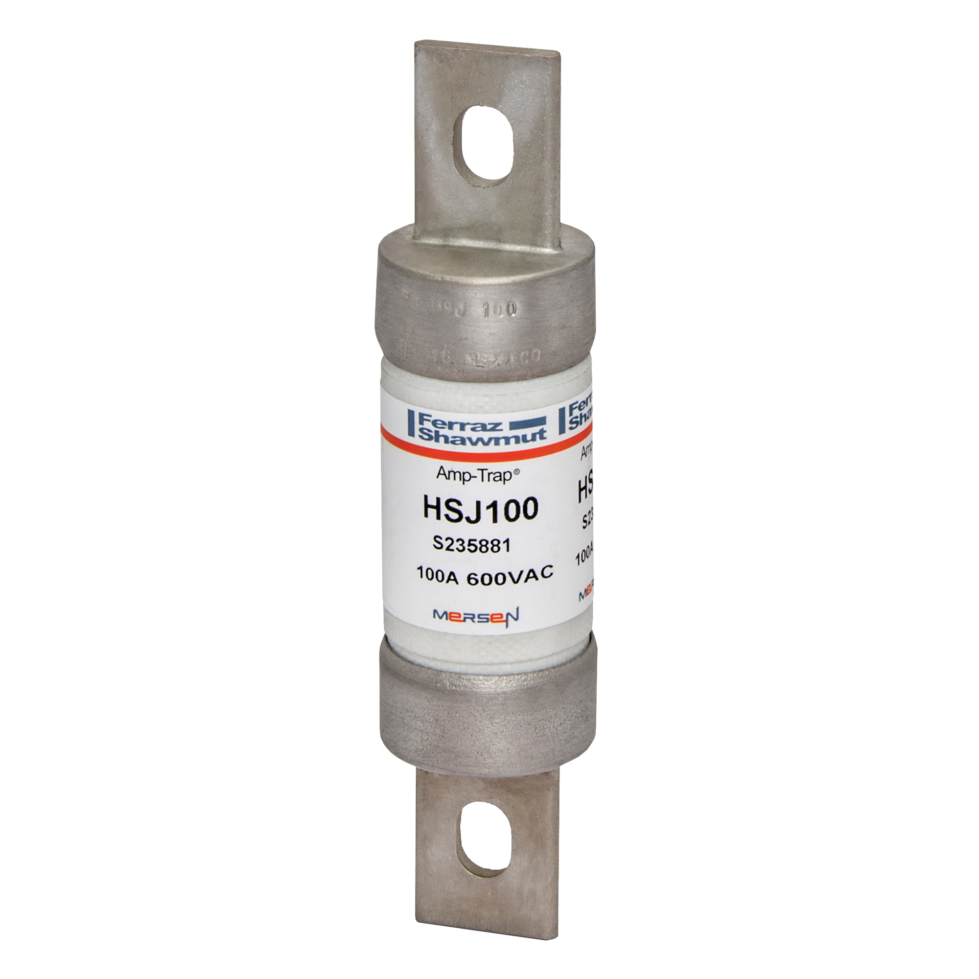 HSJ100 Amp-Trap Current Limiting Low Voltage High Speed Fuse, 100 A, 600 V AC/500 V DC, 200/100 kA, Class J, Cylindrical Body