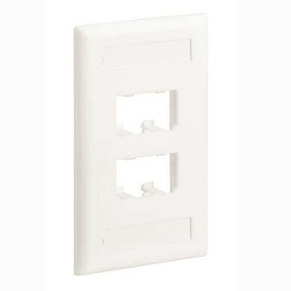 CFPL4EIY Mini-Com PanNet Classic Series Flat Vertical Faceplate, 1 Gangs, 4 Ports, Mini-Com Module, Fastened Mount, ABS