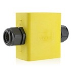 Portable Outlet Box, Single-Gang, Extra Deep Feed-Thru Style, Cable Diameter 0.590-Inch, 1.000-Inch, Yellow