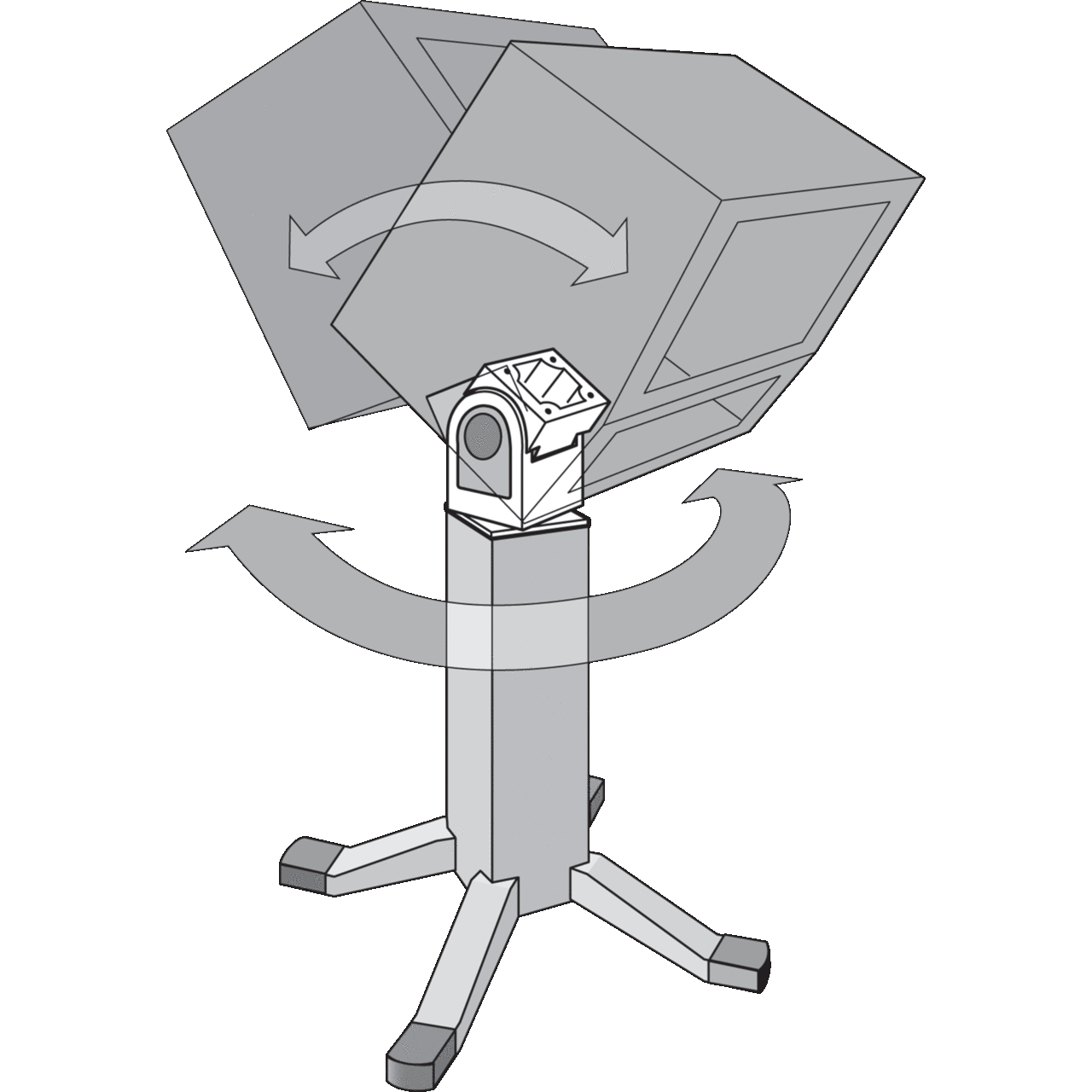 AST44 P1 Swivel Tilt Unit, For Use With HMI Enclosures, Aluminum