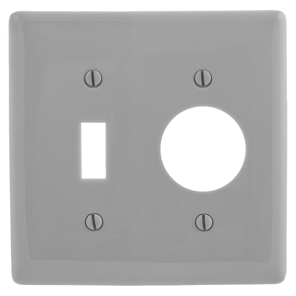NP17GY Standard Combination Wall Plate, 2 Gangs, 4.63 in W x 4.68 in H, Nylon, Gray
