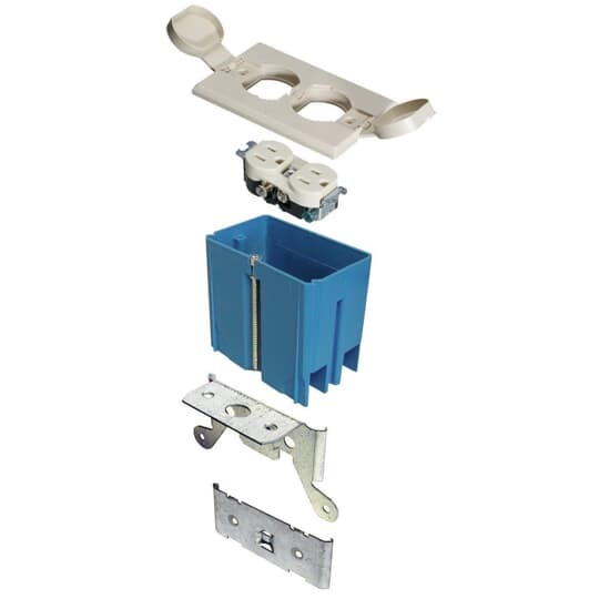 B121BFBRW Carlon Adjust-A-Box Adjustable Non-Metallic Floor Box, 20 cu-in Capacity, 1 Gangs, 3.33 in L x 3.65 in W