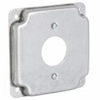 4 In. Square Exposed Work Covers - Raised 1/2 In., 1 Receptacle 1.406In.Dia.