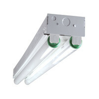 10395EB Double Row Non-Dimmable Strip Light, (2) T8 Lamp, 120 V AC, Powder Coated Housing