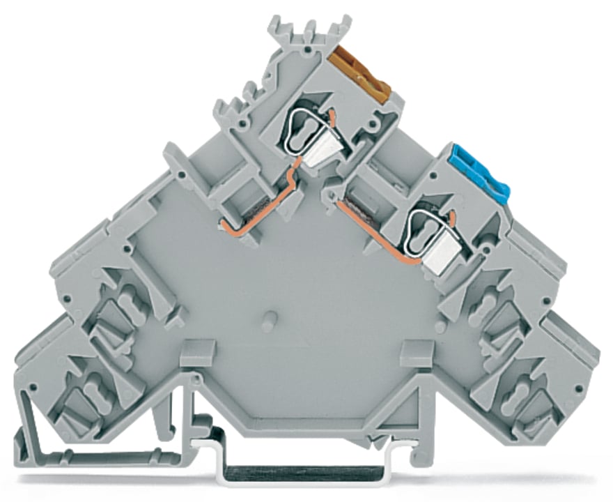 280-584 280 4-Conductor Terminal Block, 400 V, 20 A, 24 to 16 AWG Wire, DIN Rail Mounting