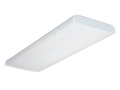 LB432 MV LB Series Contractor Select Curved-Basket Wraparound, (4) Lamps T8 Lamp, 120 to 277 VAC, High Gloss Baked White Polyester Enamel Housing