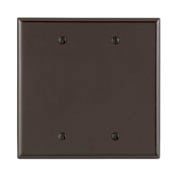 80525 Midway Size Blank Wall Plate, 2 Gangs, 4.94 in W x 4.875 in H, Thermoset Plastic, Brown