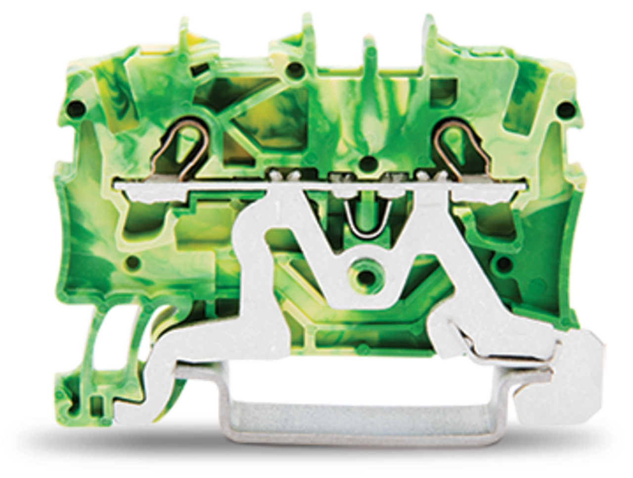 2001-1207 Operating Tool Ground Terminal Block, 22 to 14 AWG Wire, 1 Poles, DIN Rail Mount
