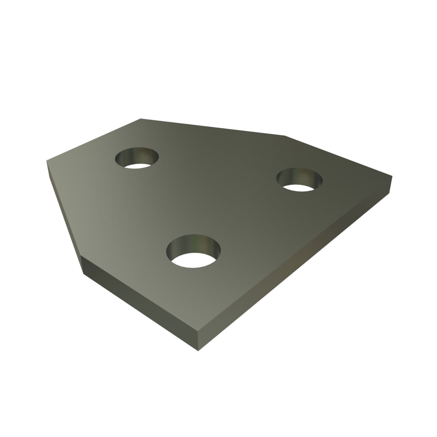 P1356-EG Channel Flat Plate Fitting, 3 Holes, 3-1/2 in L x 1-5/8 in W x 1/4 in THK, HRPO Steel